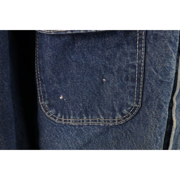 Vintage 70s Big Ben Mens 48 Distressed Blanket Lined Denim Chore Barn Jacket USA - Picture 5 of 16